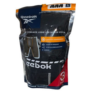 Reebok pack of 3- Boxer Briefs Men's 9"Inseam Long Leg Performance- Large(36-38)